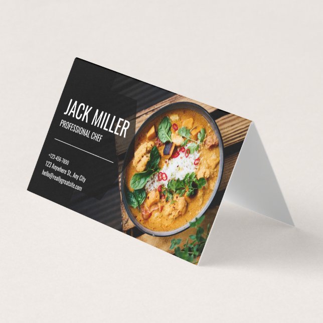 Professional Elegant Personal Chef Catering  Business Card (Front)