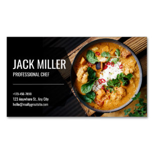 Professional Elegant Personal Chef Catering  Magnetic Business Card