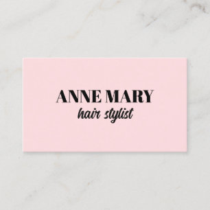 Professional Elegant Pink Black Hairstylist Salon  Business Card