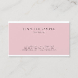 Professional Elegant Pink Modern Simple Design Business Card