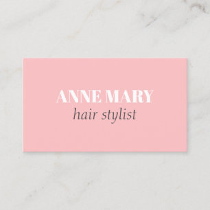 Professional Elegant Pink White Hairstylist Salon  Business Card