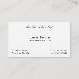 Professional Elegant Plain Attorney Law Office Business Card