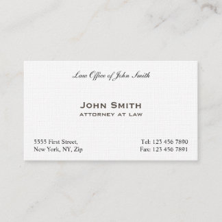 Professional Elegant Plain Attorney Law Office Business Card