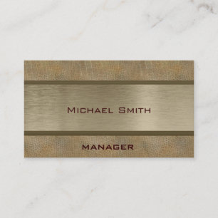 Professional elegant plain leather look business card