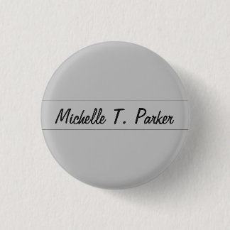 Professional elegant plain minimalist calligraphy 3 cm round badge