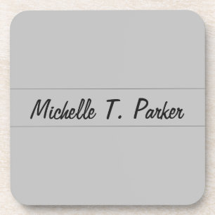 Professional elegant plain minimalist calligraphy coaster