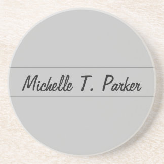 Professional elegant plain minimalist calligraphy coaster