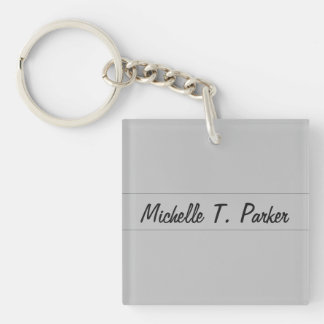Professional elegant plain minimalist calligraphy key ring