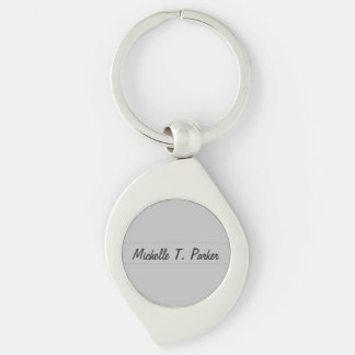 Professional elegant plain minimalist calligraphy key ring