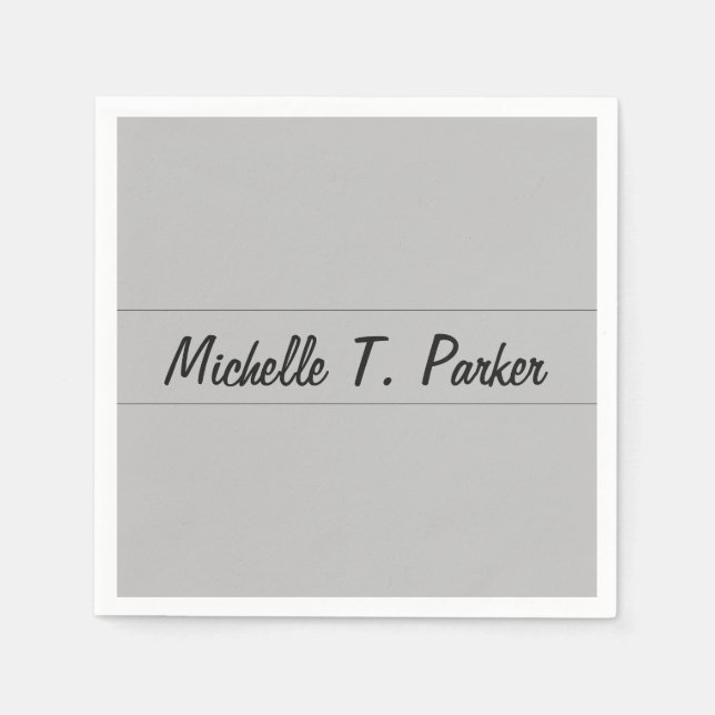 Professional elegant plain minimalist calligraphy napkin (Front)