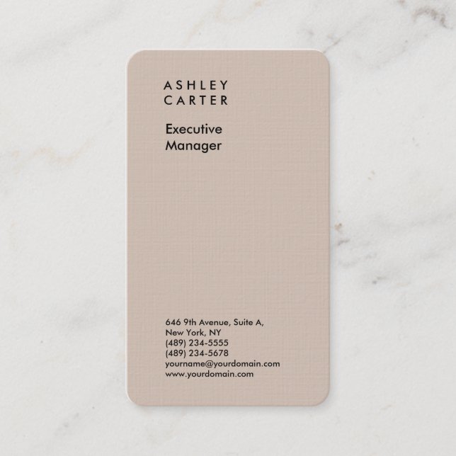 Professional elegant plain minimalist modern business card (Front)