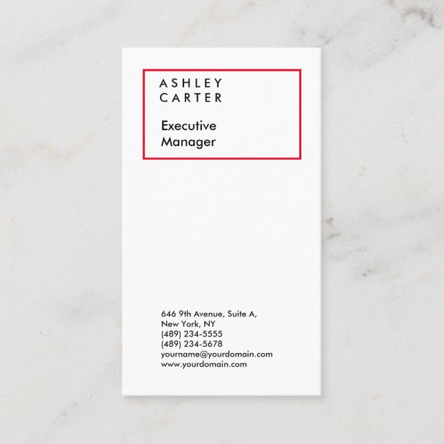 Professional elegant plain minimalist modern business card (Front)