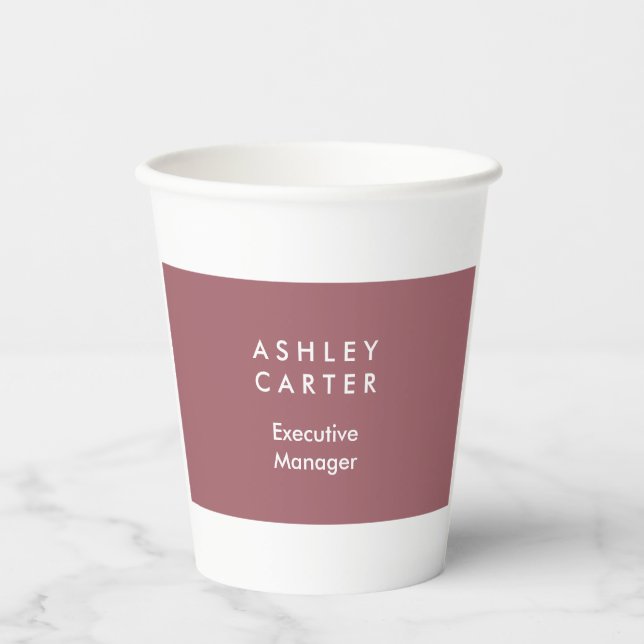 Professional elegant plain minimalist modern paper cups (Front)