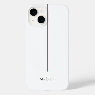 Professional Elegant Plain Minimalist Red White Case-Mate iPhone 14 Case