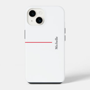 Professional Elegant Plain Minimalist Red White iPhone 14 Case