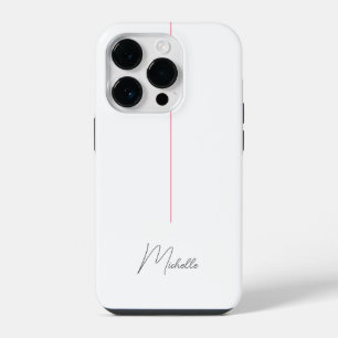 Professional Elegant Plain Minimalist Red White iPhone 14 Pro Case