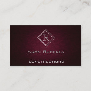 Professional elegant plain monogram leather business card