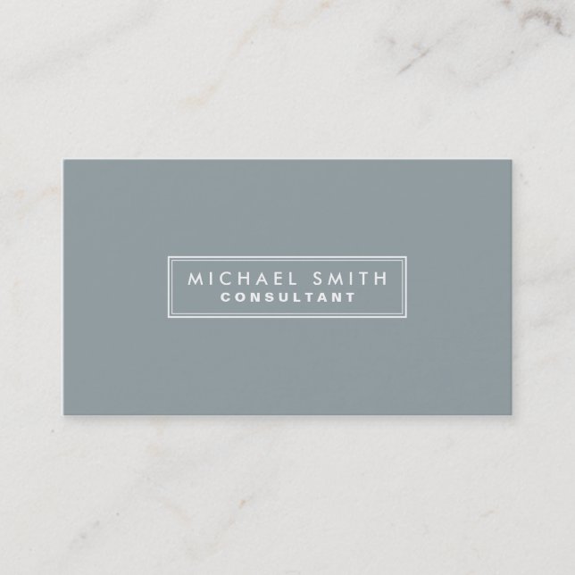 Professional Elegant Plain Simple Grey Business Card (Front)
