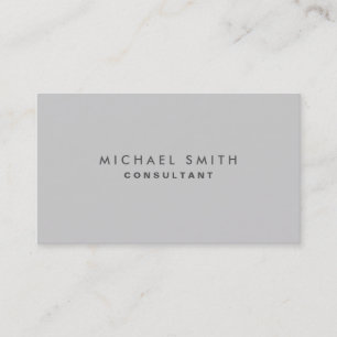 Professional Elegant Plain Simple Modern Grey Business Card