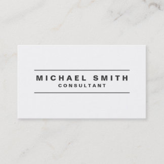 Professional Elegant Plain White Modern Simple Business Card