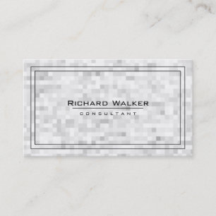 Professional Elegant Plain White Square Mosaic Business Card