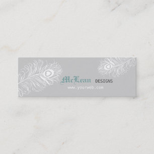 Professional  Elegant Pretty Peacock Feather Mini Business Card