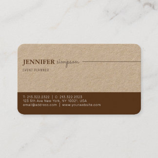 Professional Elegant Professional Kraft Brown Business Card