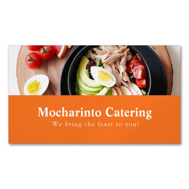 Professional Elegant restaurant and food catering Magnetic Business Card (Front)