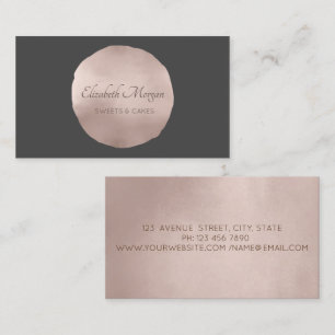 Professional Elegant Rose Gold Brush Circle Business Card