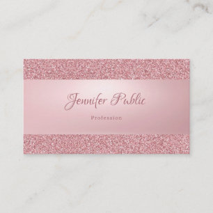 Professional Elegant Rose Gold Glitter Modern Business Card