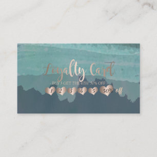 Professional Elegant Rose Gold Hearts Loyalty Card
