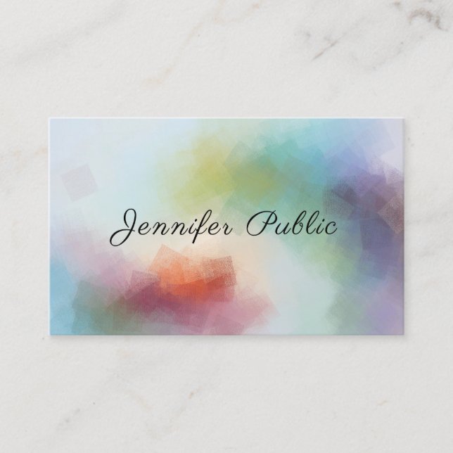 Professional Elegant Script Modern Abstract Art Business Card (Front)