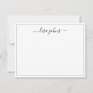 Professional Elegant Script Name Thin Border  Card