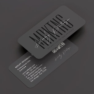 Professional Elegant Signature Dark Grey Modern Business Card