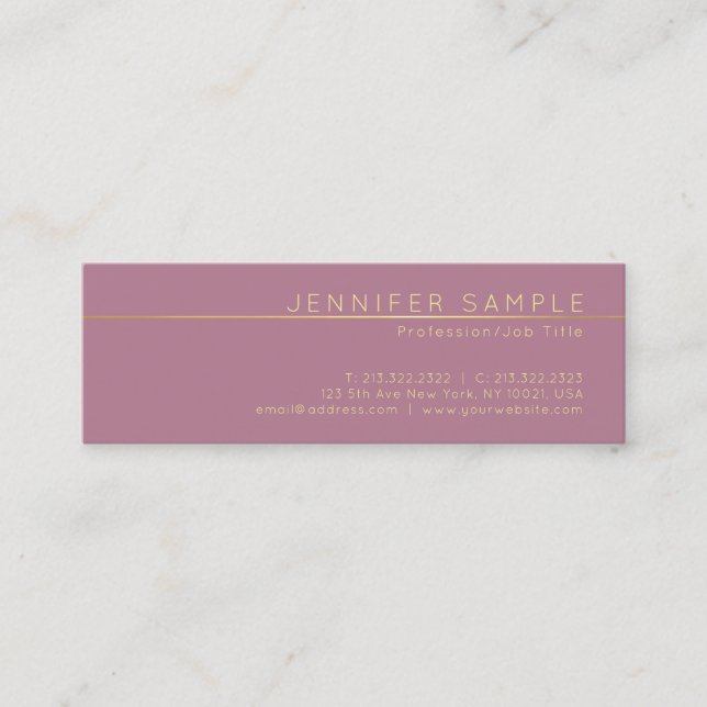 Professional Elegant Silk Finish Modern Luxury Mini Business Card (Front)
