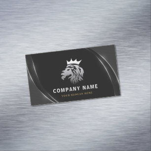  Professional Elegant Silver Lion Logo  Magnetic Business Card