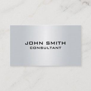 Professional Elegant Silver Metal Plain Modern Business Card