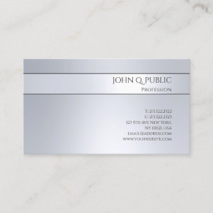 Professional Elegant Silver Minimalist Template Business Card