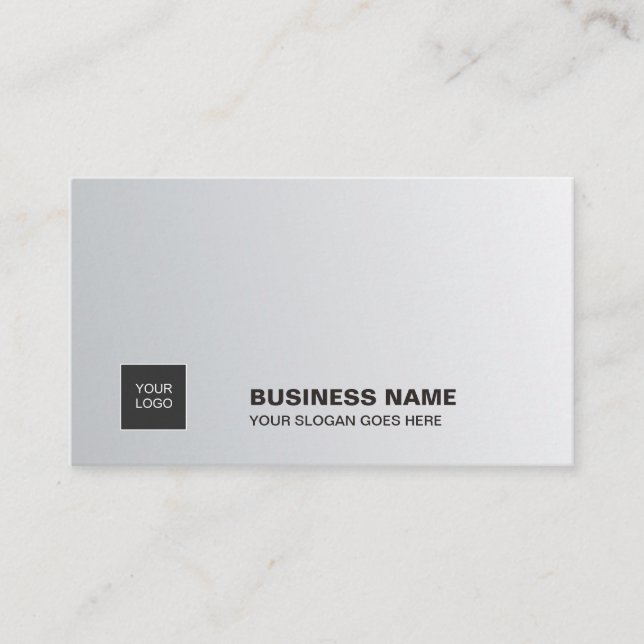 Professional Elegant Silver Simple Chic Plain Business Card (Front)