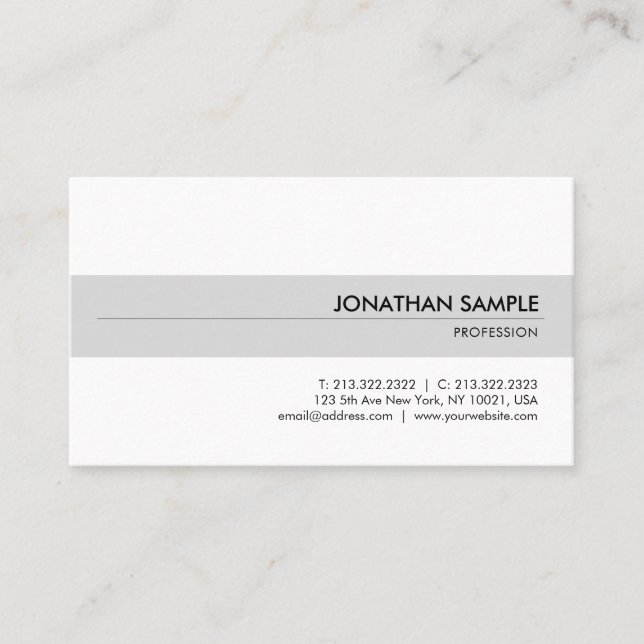 Professional Elegant Simple Design Modern Plain Business Card (Front)