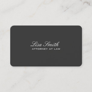 Professional Elegant Simple Plain Attorney Black Business Card