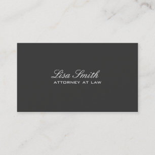 Professional Elegant Simple Plain Attorney Black Business Card