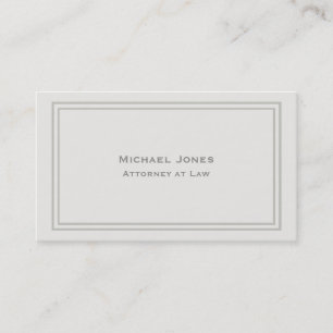 Professional Elegant Simple Plain Attorney Cream 2 Business Card