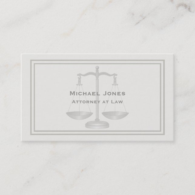 Professional Elegant Simple Plain Attorney Cream Business Card (Front)