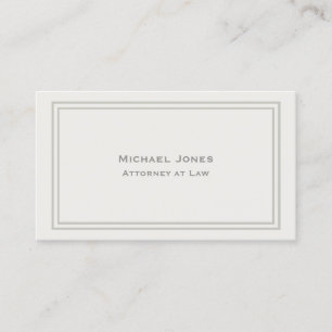 Professional Elegant Simple Plain Attorney Cream Business Card