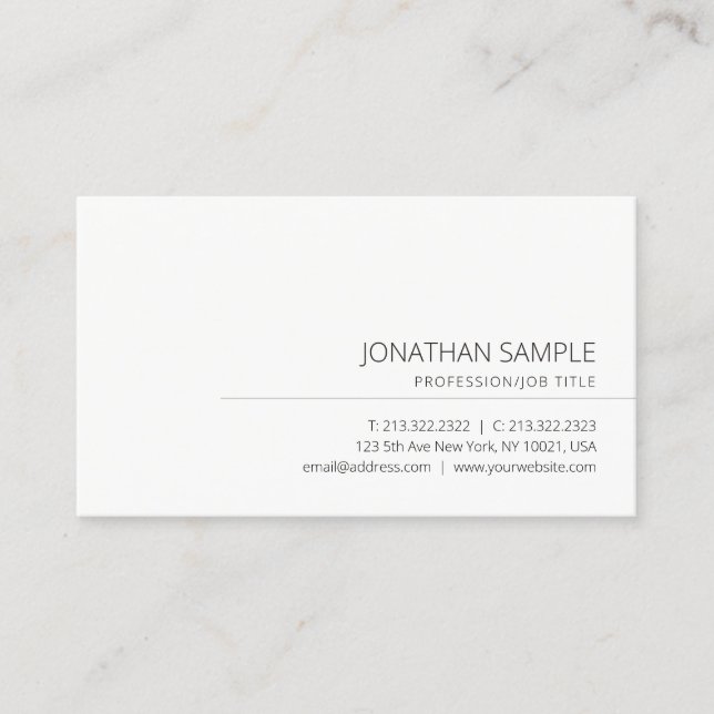 Professional Elegant Simple Template Modern Business Card (Front)