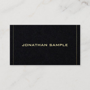 Professional Elegant Sleek Black Gold Design Luxe Business Card
