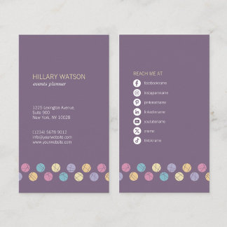 professional elegant social networks purple business card