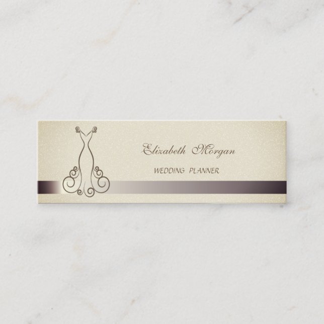 Professional Elegant Stylish  Glittery,Dress Mini Business Card (Front)