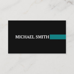 Professional Elegant Teal Modern Plain Black Business Card